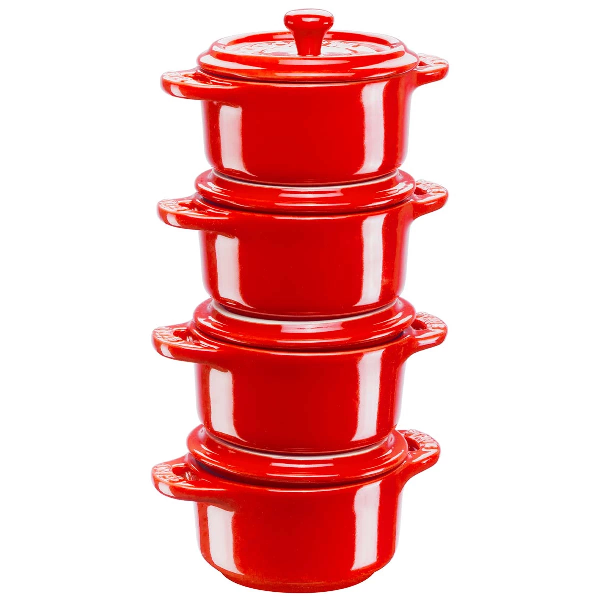 STAUB Cocotte Set, 4-tlg, Keramik, Kirsch-Rot 3 STAUB Cocotte Set, 4-tlg, Keramik, Kirsch-Rot