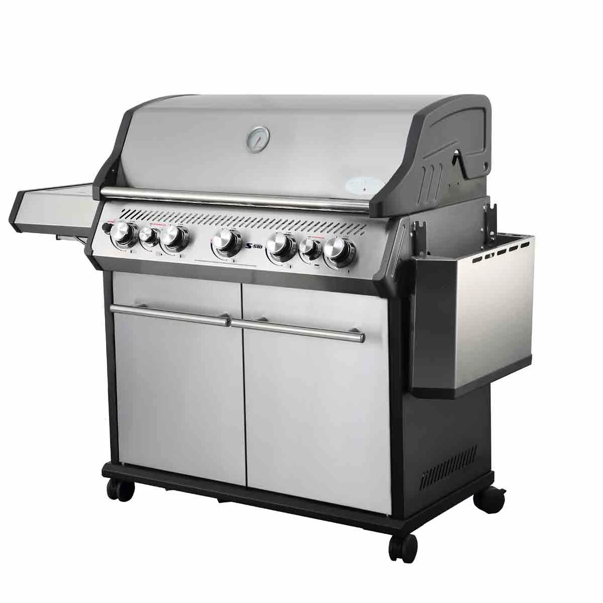 SANTOS S-518 Mit Seiten- & Heckbrenner, Edelstahl Inkl. Drehspieß, Rostheber & Silikonablage & Graviertes ZWILLING Pro Messer 7 SANTOS S-518 Mit Seiten- & Heckbrenner, Edelstahl Inkl. Drehspieß, Rostheber & Silikonablage & Graviertes ZWILLING Pro Messer – Bild 5