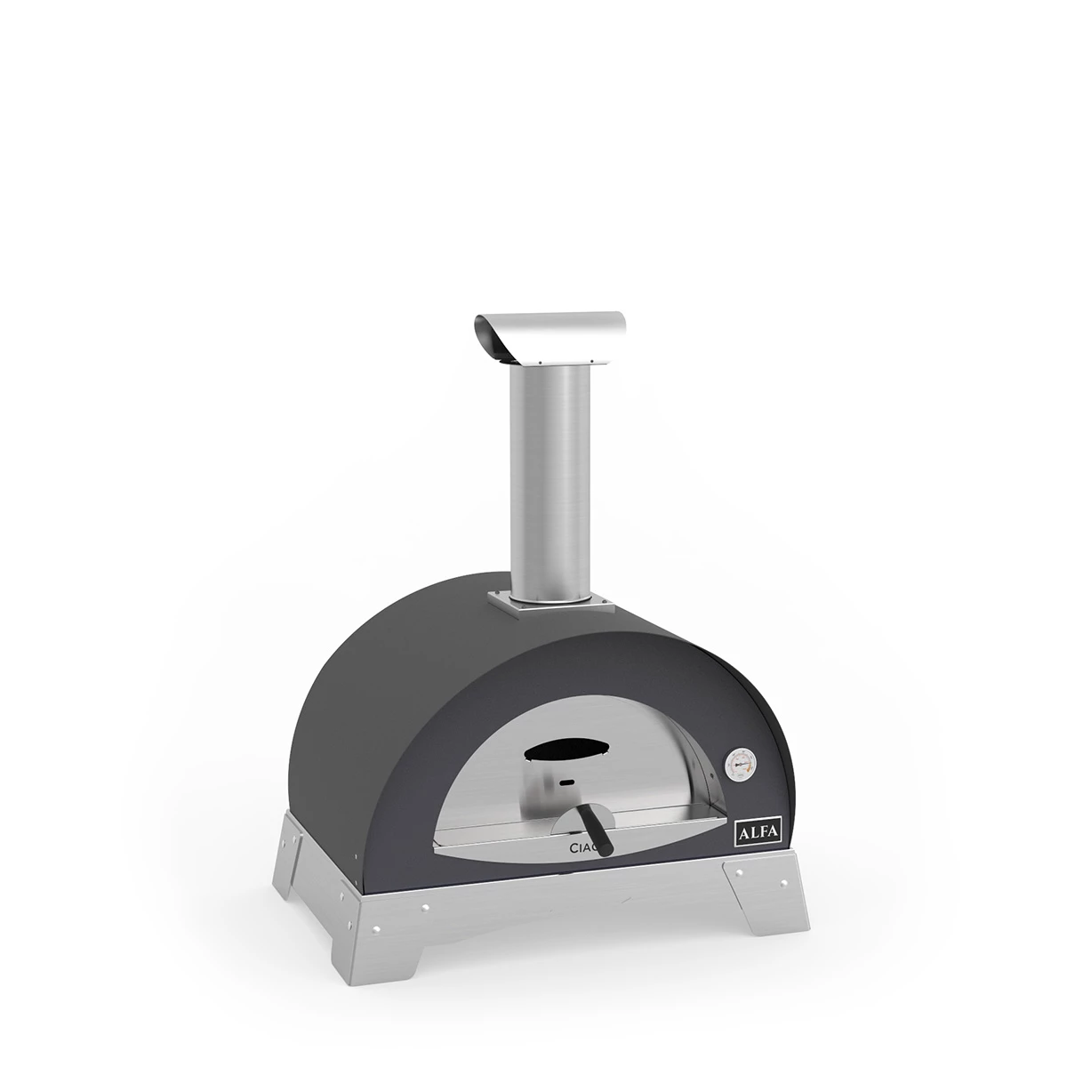 Alfa Forni Pizzaofen Moderno Ciao 2 Pizze, Holz-Backofen, Grau 3 Alfa Forni Pizzaofen Moderno Ciao 2 Pizze, Holz-Backofen, Grau