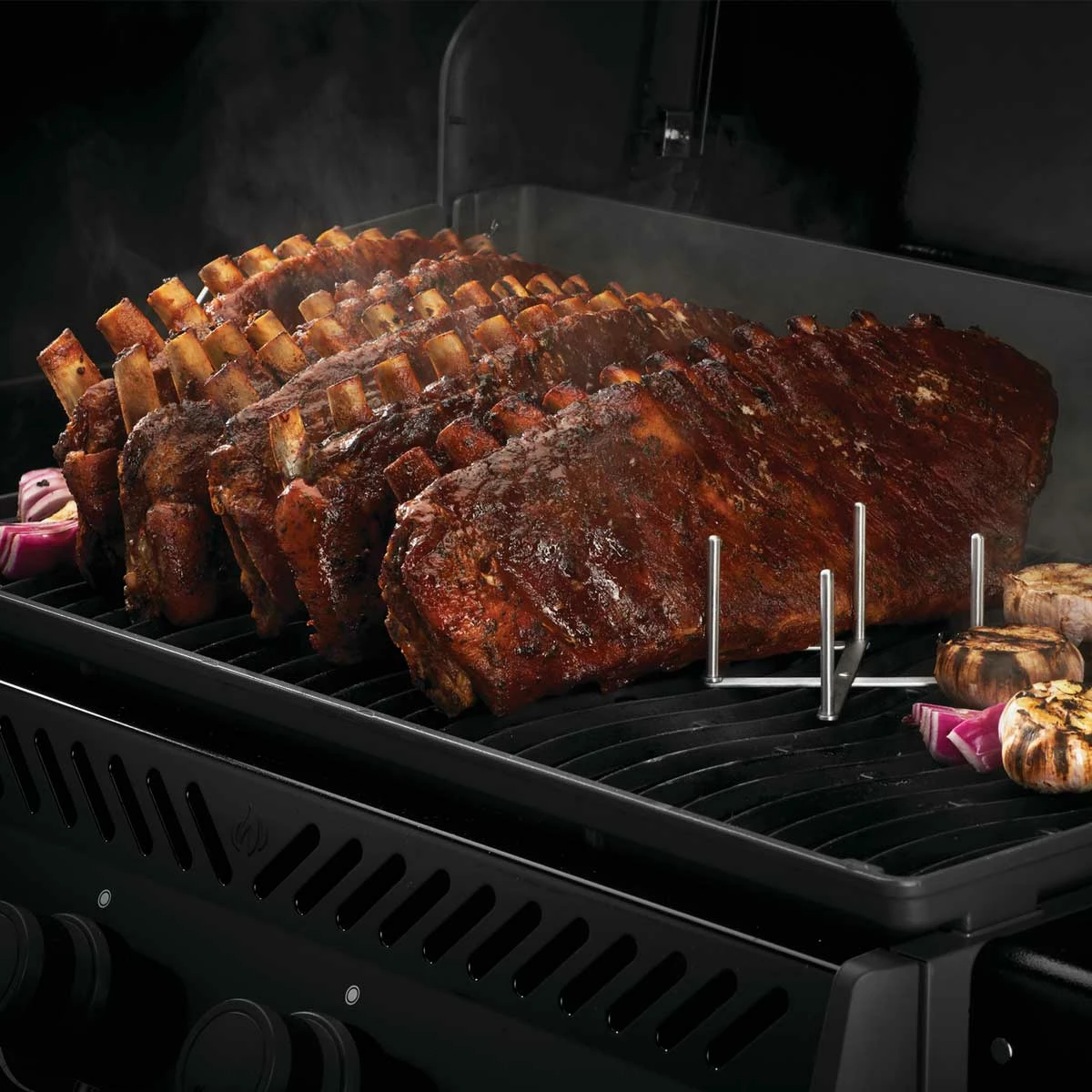 Napoleon Edelstahl Spare-Rib-Halter, Verstellbar 3 Napoleon Edelstahl Spare-Rib-Halter, Verstellbar